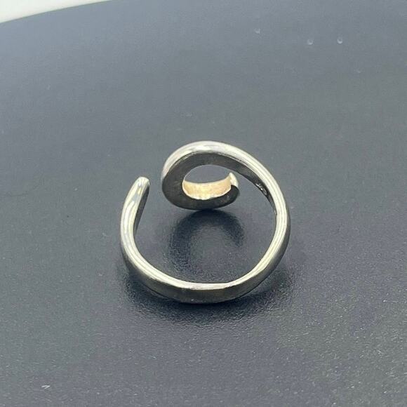 Charles Winston CW 925 Sterling Silver Curved‎ Swirl Open Adjustable Ring 7.75 - Picture 6 of 11